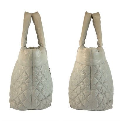 Chanel Coco Green Silver Nylon Tote Shoulder Bag