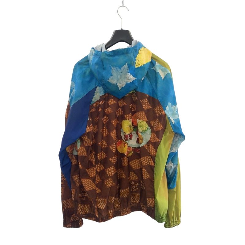 Louis Vuitton Damier Feast Windbreaker Jacket Brown Multicolor Polyester Nylon