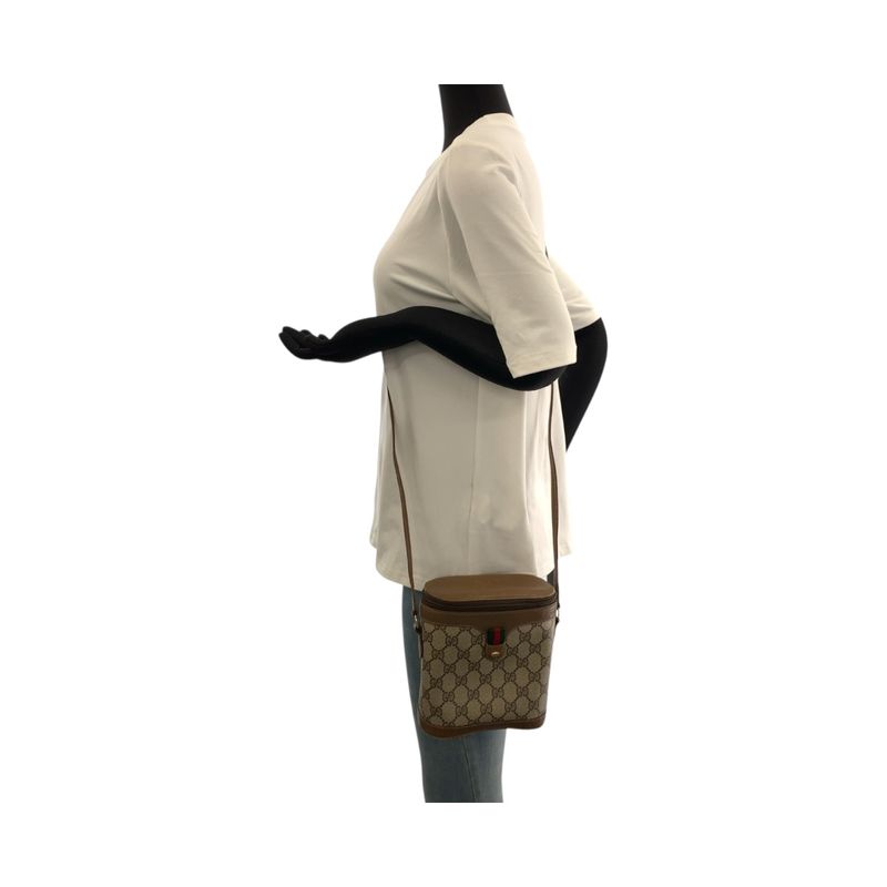 Gucci Vintage Sherry Line Beige GG Supreme Canvas 904 02 070 Shoulder Bag