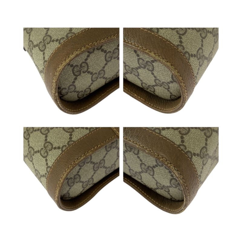 Gucci Vintage Sherry Line Beige GG Supreme Canvas 904 02 070 Shoulder Bag