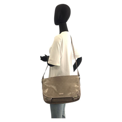Gucci GG Supreme Metallic Brown Silver Shoulder Bag