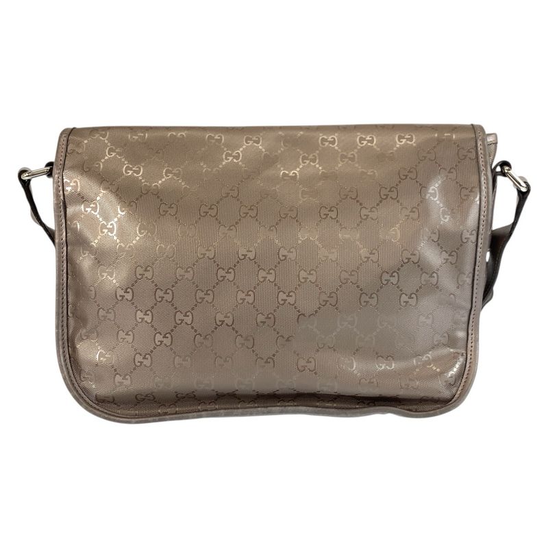 Gucci GG Supreme Metallic Brown Silver Shoulder Bag