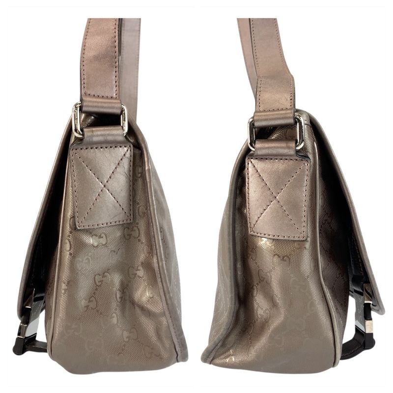 Gucci GG Supreme Metallic Brown Silver Shoulder Bag