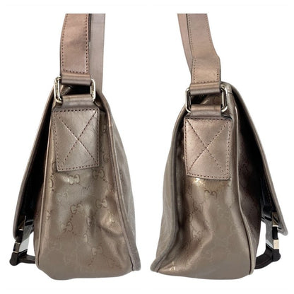 Gucci GG Supreme Metallic Brown Silver Shoulder Bag