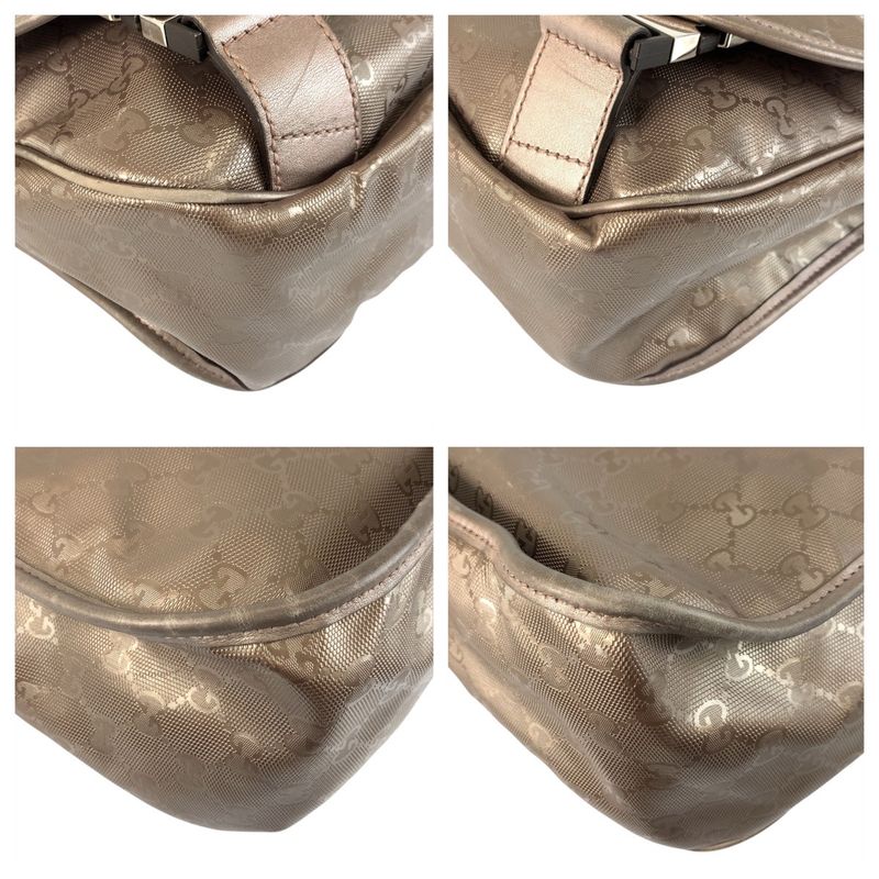 Gucci GG Supreme Metallic Brown Silver Shoulder Bag