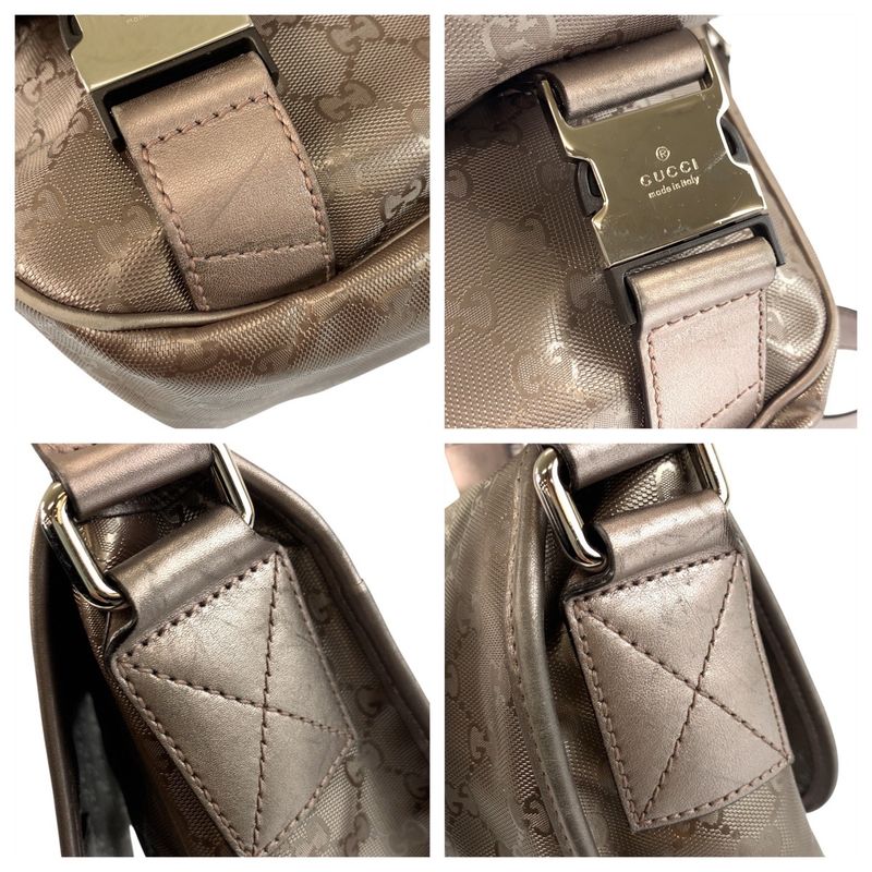 Gucci GG Supreme Metallic Brown Silver Shoulder Bag