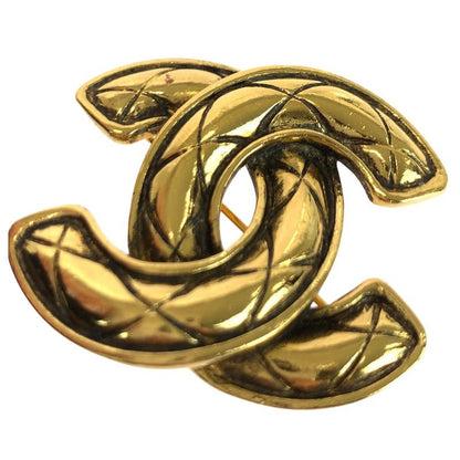 Chanel Vintage CC Logo Gold Metal Brooch