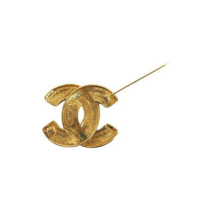 Chanel Vintage CC Logo Gold Metal Brooch