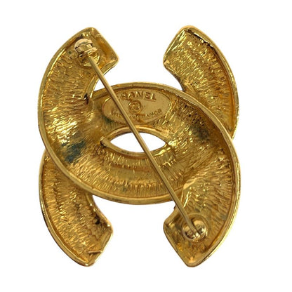 Chanel Vintage CC Logo Gold Metal Brooch