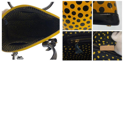 Louis Vuitton Monogram Vernis Lockit MM Yayoi Kusama Gold Patent Leather Handbag