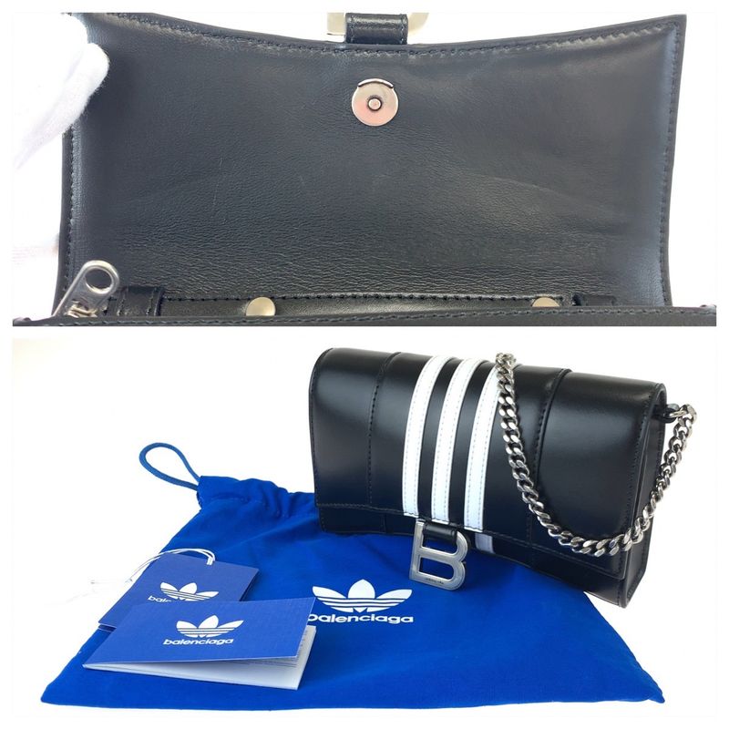 Balenciaga Adidas Collaboration Hourglass Leather Shoulder Bag