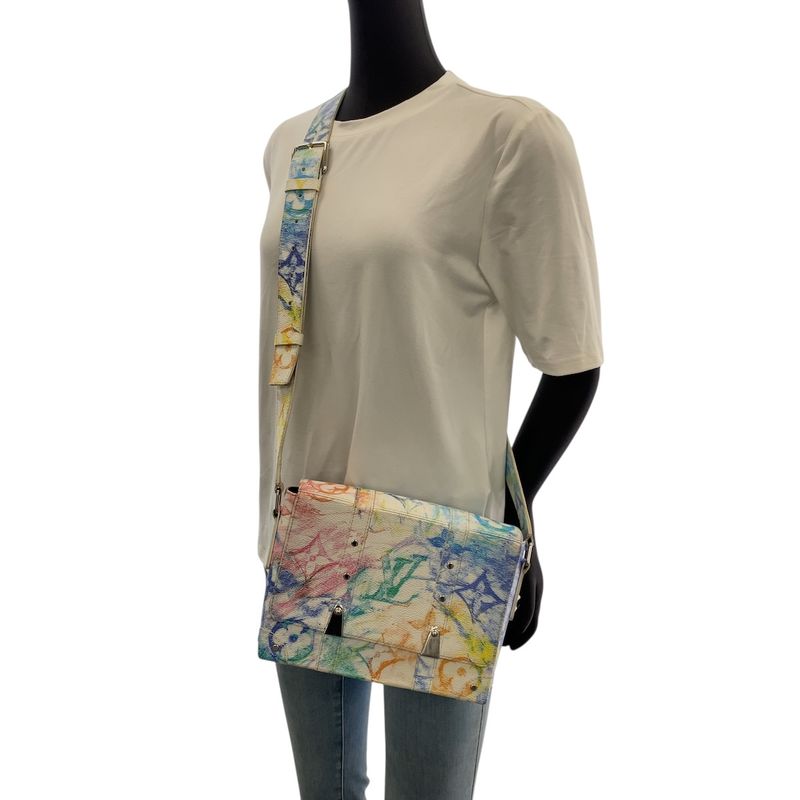 Louis Vuitton Monogram Pastel Trunk Messenger PM Multicolor Silver Shoulder Bag