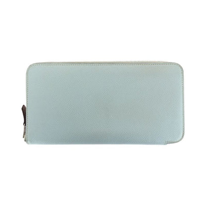 Hermes Azap Silk in Long Light Blue Silver Veau Wallet