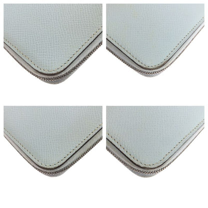 Hermes Azap Silk in Long Light Blue Silver Veau Wallet