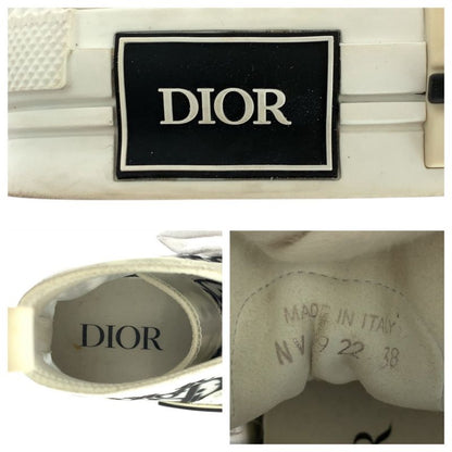 Dior Oblique White Black Fabric Rubber Sneakers High Cut