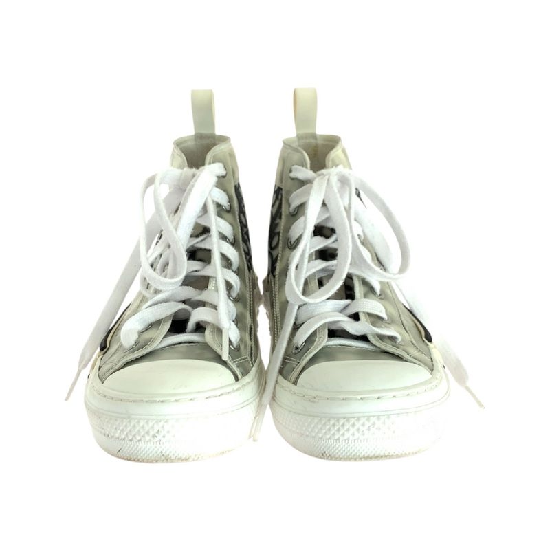 Dior Oblique White Black Fabric Rubber Sneakers High Cut