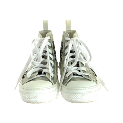 Dior Oblique White Black Fabric Rubber Sneakers High Cut