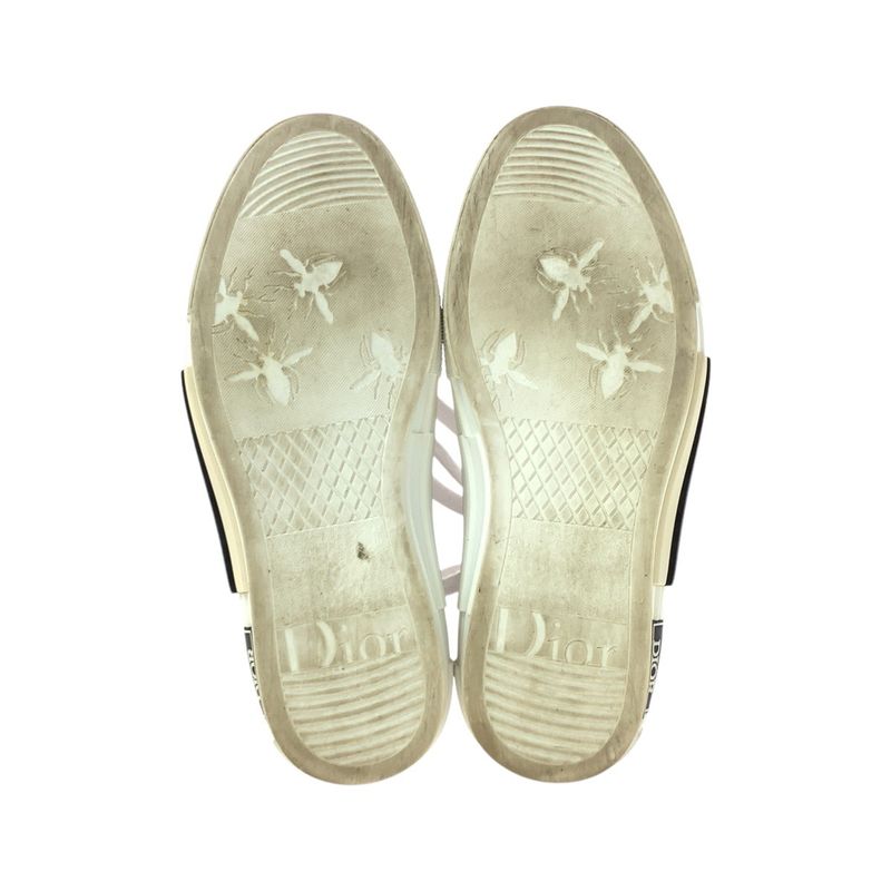 Dior Oblique White Black Fabric Rubber Sneakers High Cut
