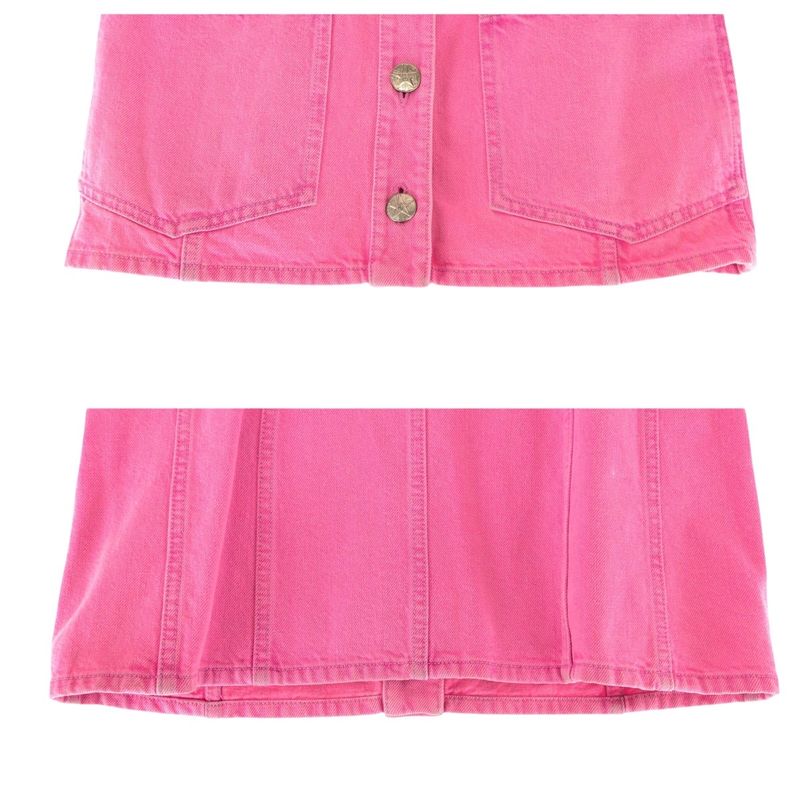 Chanel CC Logo 36 Pink Gold Cotton Denim Jacket