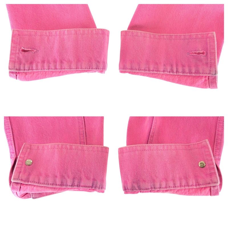Chanel CC Logo 36 Pink Gold Cotton Denim Jacket