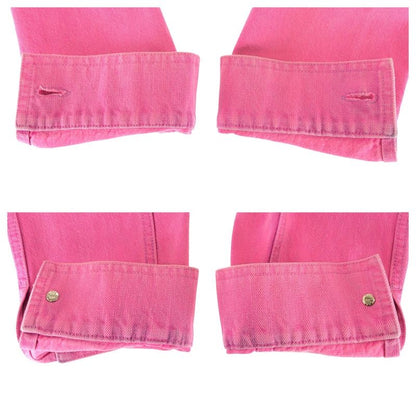 Chanel CC Logo 36 Pink Gold Cotton Denim Jacket