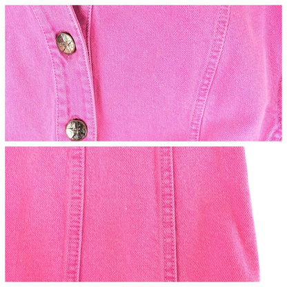 Chanel CC Logo 36 Pink Gold Cotton Denim Jacket