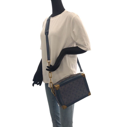 Louis Vuitton Monogram Denim Soft Trunk Navy Gold Canvas Shoulder Bag