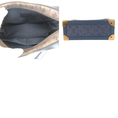 Louis Vuitton Monogram Denim Soft Trunk Navy Gold Canvas Shoulder Bag