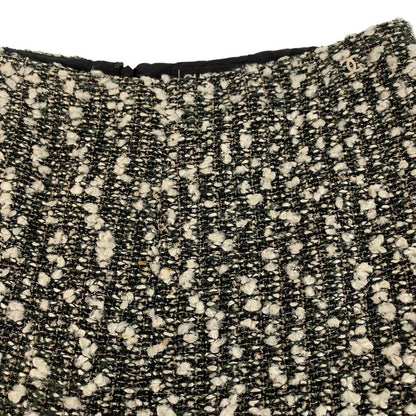 Chanel Tweed CC Logo 36 Multicolor Rayon Polyamide Silk Skirt