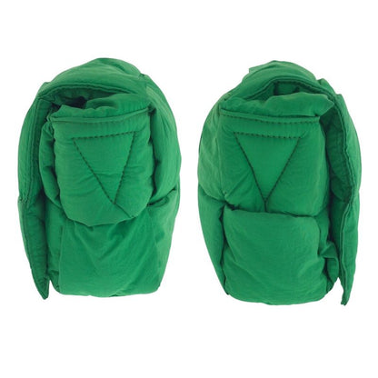 Bottega Veneta Padded Tech Cassette Green Silver Nylon Shoulder Bag