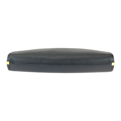 Saint Laurent Yves Vintage YSL Black Gold Leather Second Bag