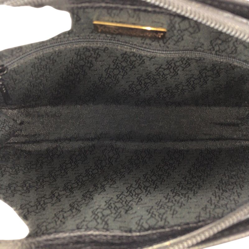 Saint Laurent Yves Vintage YSL Black Gold Leather Second Bag