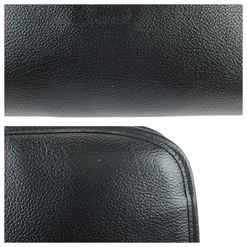 Saint Laurent Yves Vintage YSL Black Gold Leather Second Bag