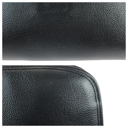 Saint Laurent Yves Vintage YSL Black Gold Leather Second Bag