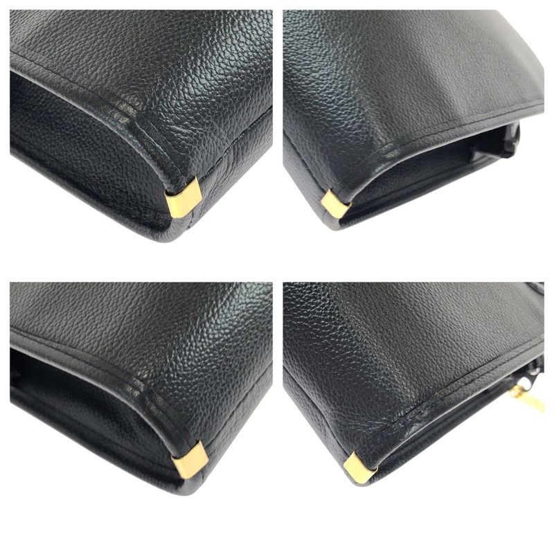 Saint Laurent Yves Vintage YSL Black Gold Leather Second Bag
