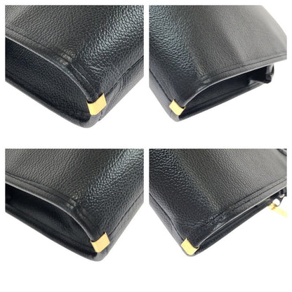 Saint Laurent Yves Vintage YSL Black Gold Leather Second Bag