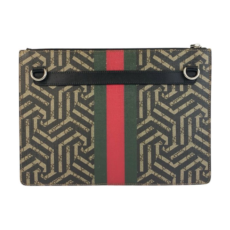 Gucci GG Carry on Sherry Line Beige Black Shoulder Bag Clutch