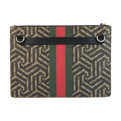 Gucci GG Carry on Sherry Line Beige Black Shoulder Bag Clutch
