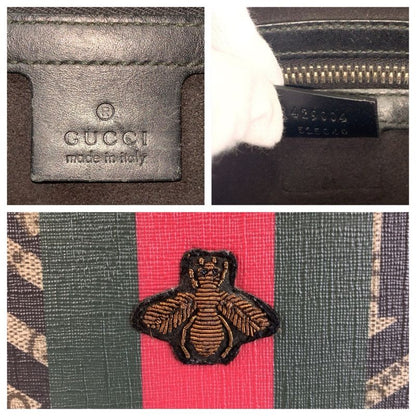 Gucci GG Carry on Sherry Line Beige Black Shoulder Bag Clutch