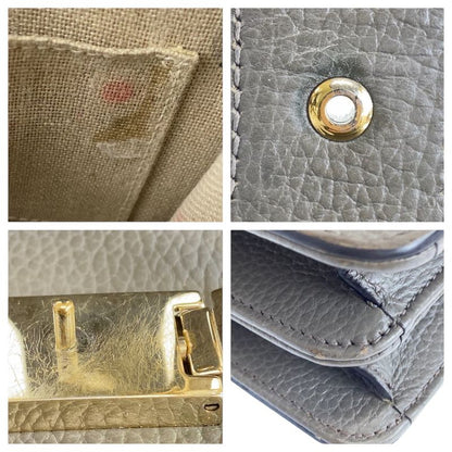 Gucci Interlocking Gray Gold Leather Shoulder Bag Chain