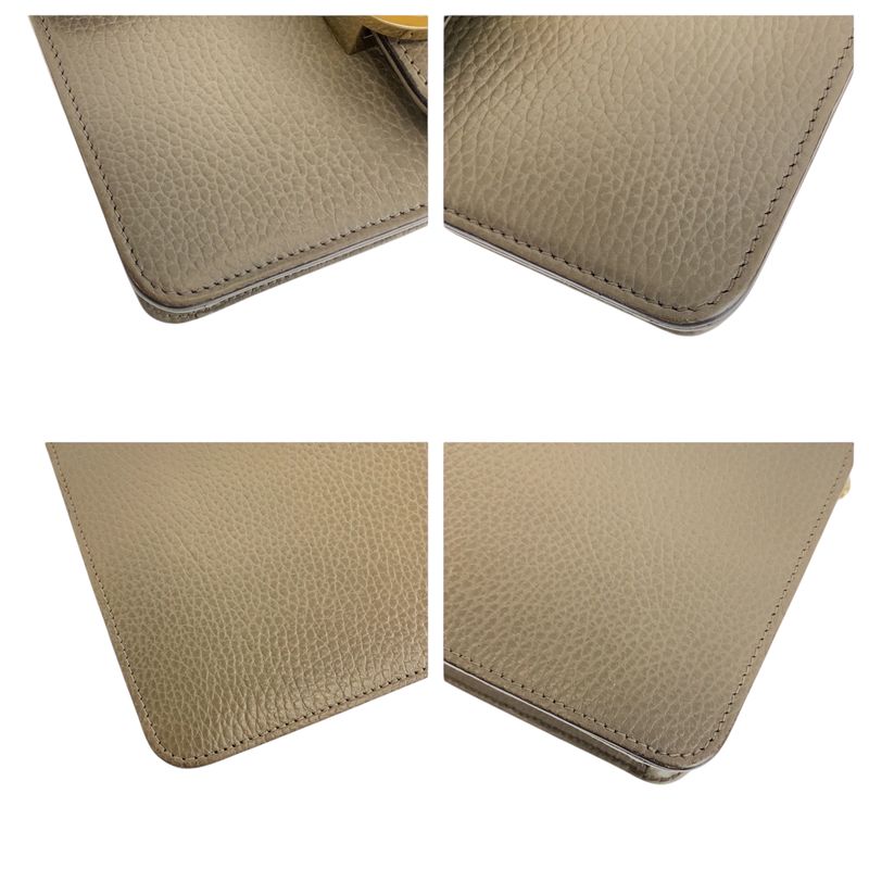 Gucci Interlocking Gray Gold Leather Shoulder Bag Chain