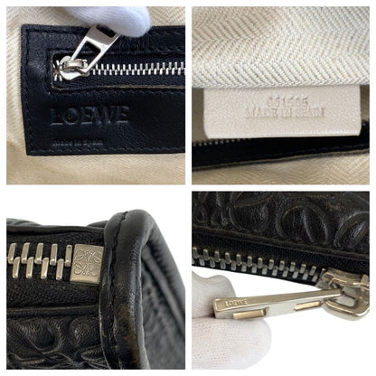Loewe Repeat Anagram Black Silver Leather Business Briefcase