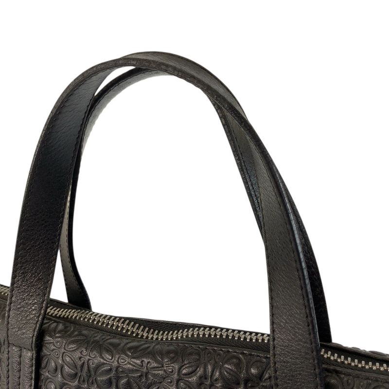 Loewe Repeat Anagram Black Silver Leather Business Briefcase