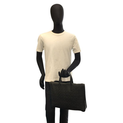 Loewe Repeat Anagram Black Silver Leather Business Briefcase