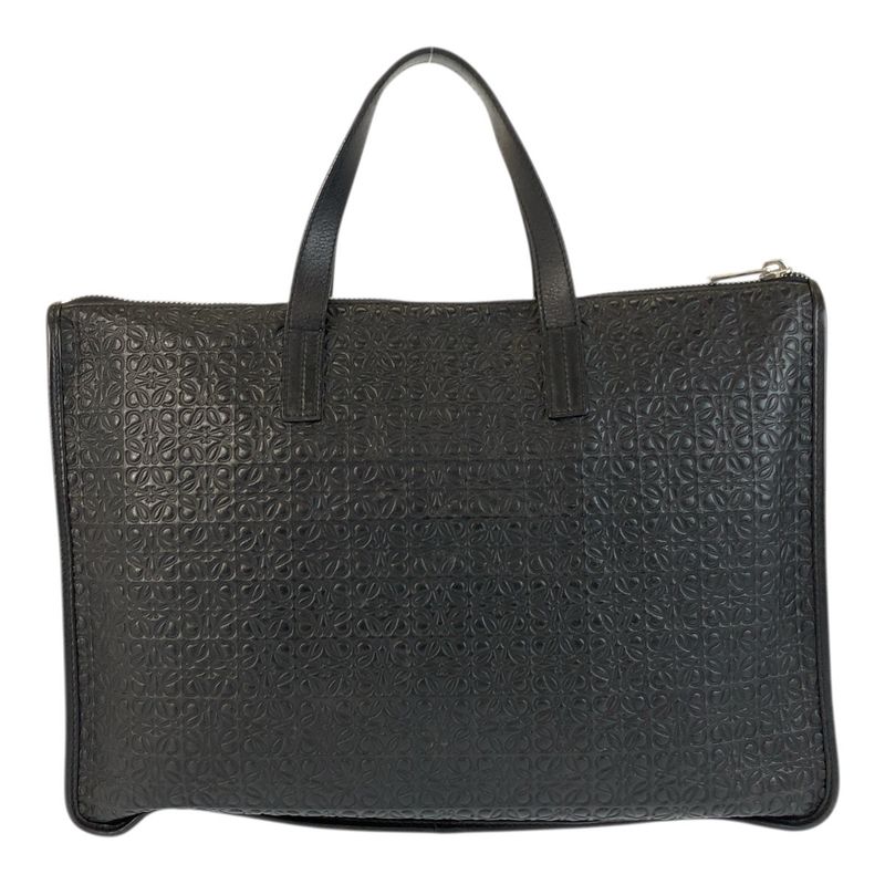 Loewe Repeat Anagram Black Silver Leather Business Briefcase