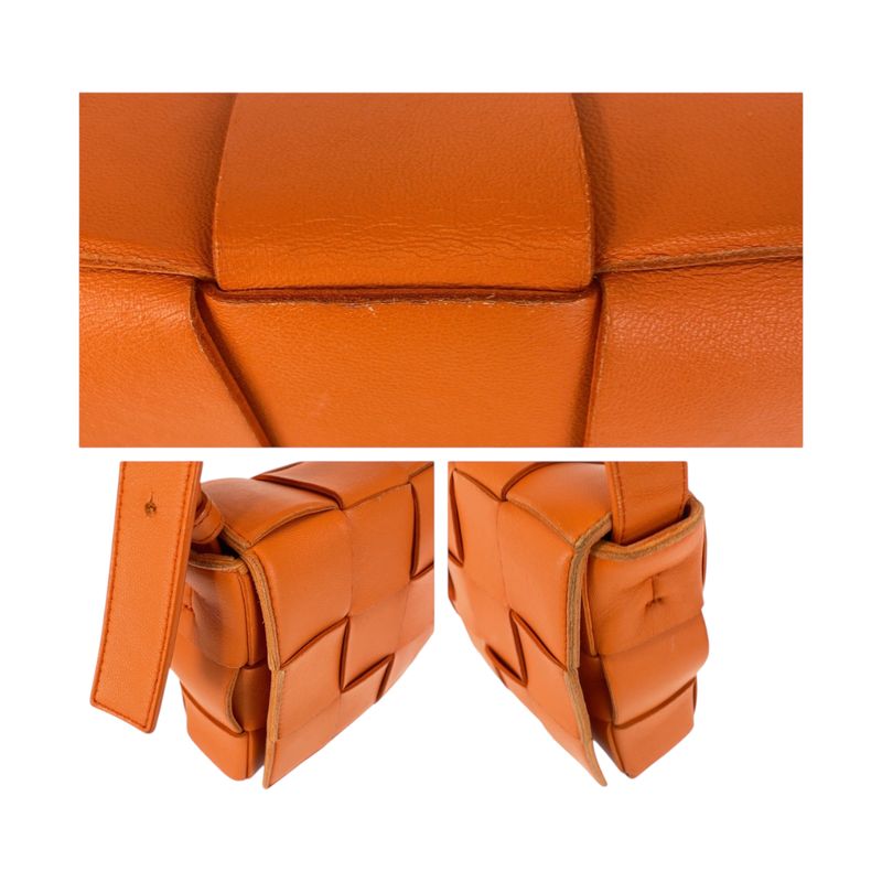 Bottega Veneta Maxi Intrecciato Cassette Orange Shoulder Bag Pochette