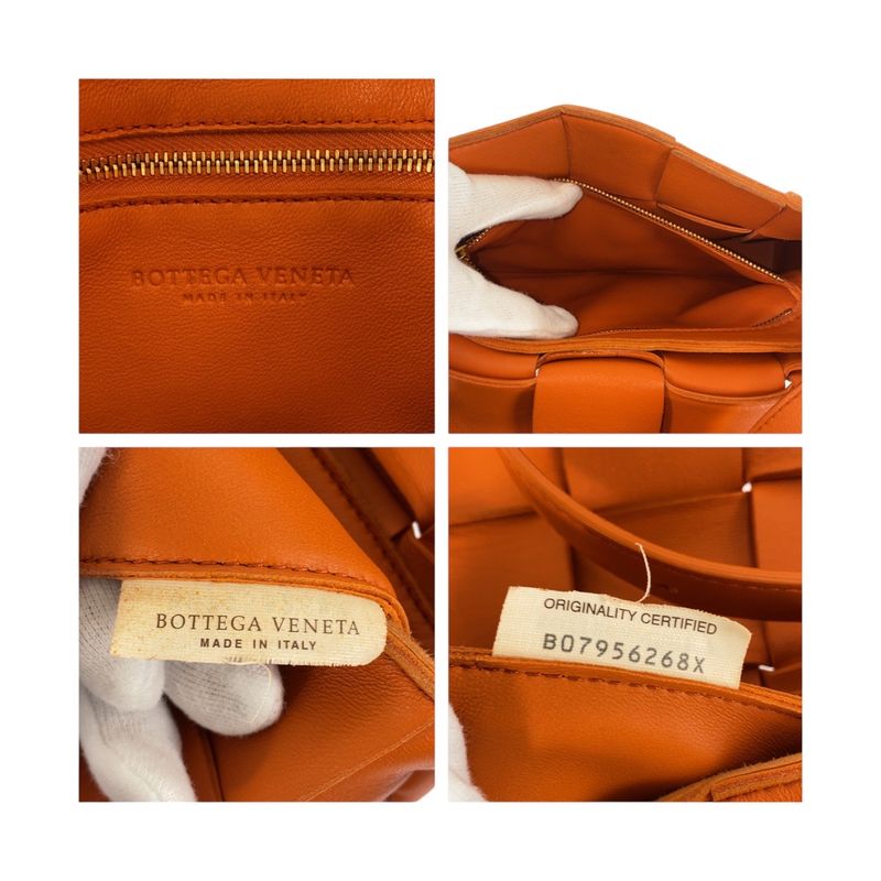 Bottega Veneta Maxi Intrecciato Cassette Orange Shoulder Bag Pochette
