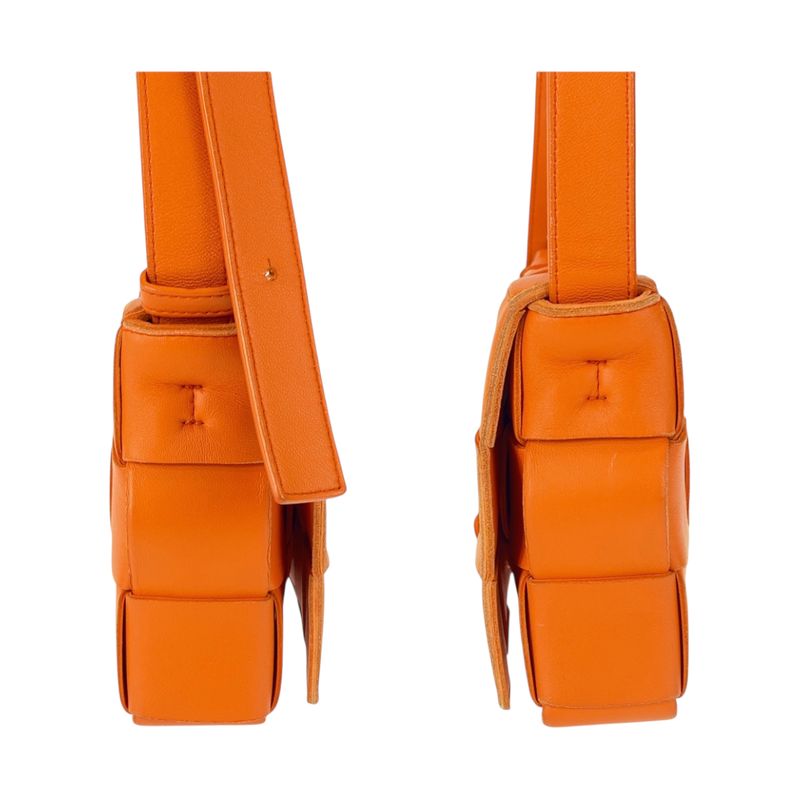 Bottega Veneta Maxi Intrecciato Cassette Orange Shoulder Bag Pochette