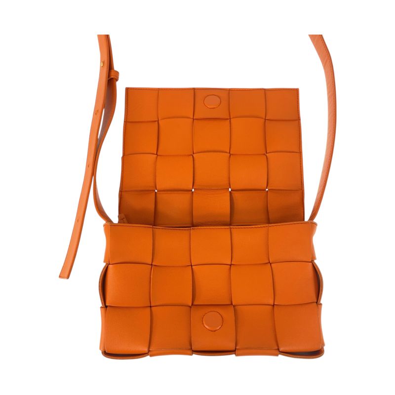 Bottega Veneta Maxi Intrecciato Cassette Orange Shoulder Bag Pochette