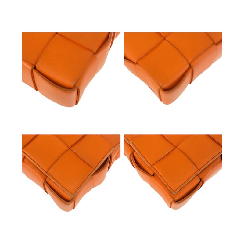 Bottega Veneta Maxi Intrecciato Cassette Orange Shoulder Bag Pochette